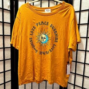 NWTs Plus Size -  3X Love, Peace & Sunshine Golden/Yellow T-Shirt